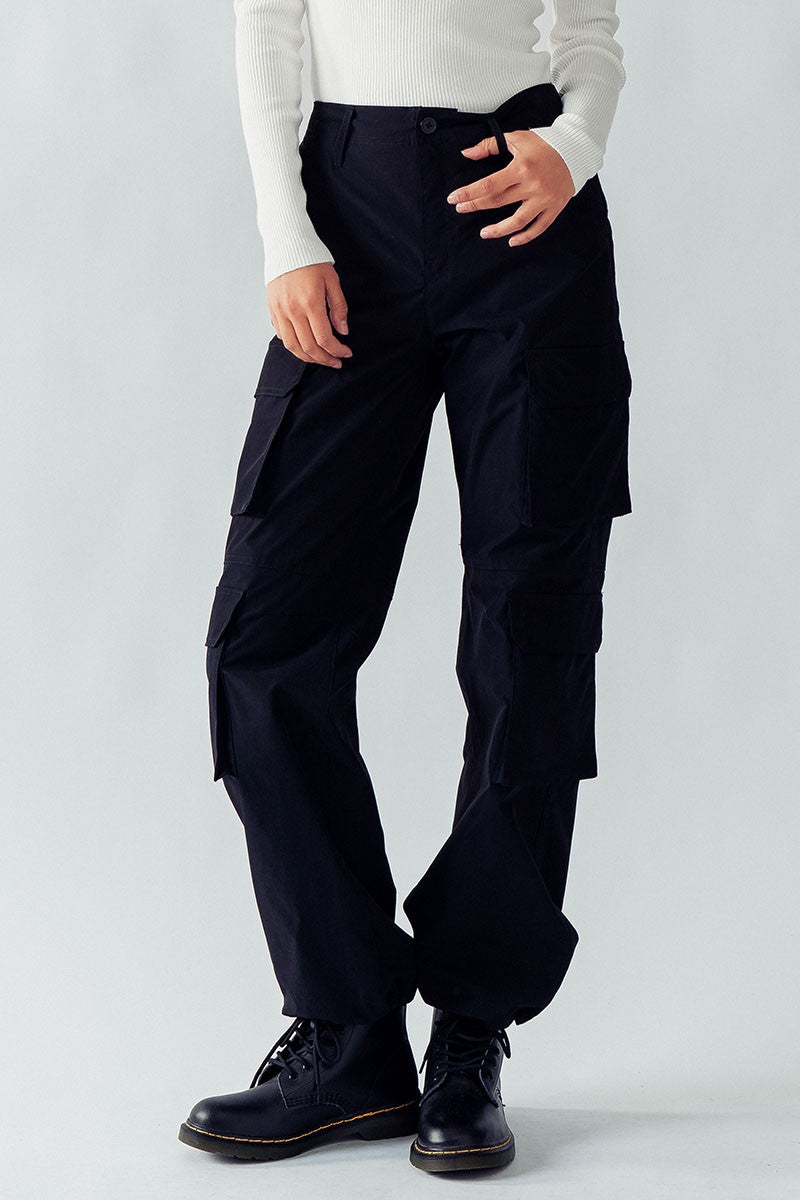 BELLA CARGO POCKET PANTS - BLACK