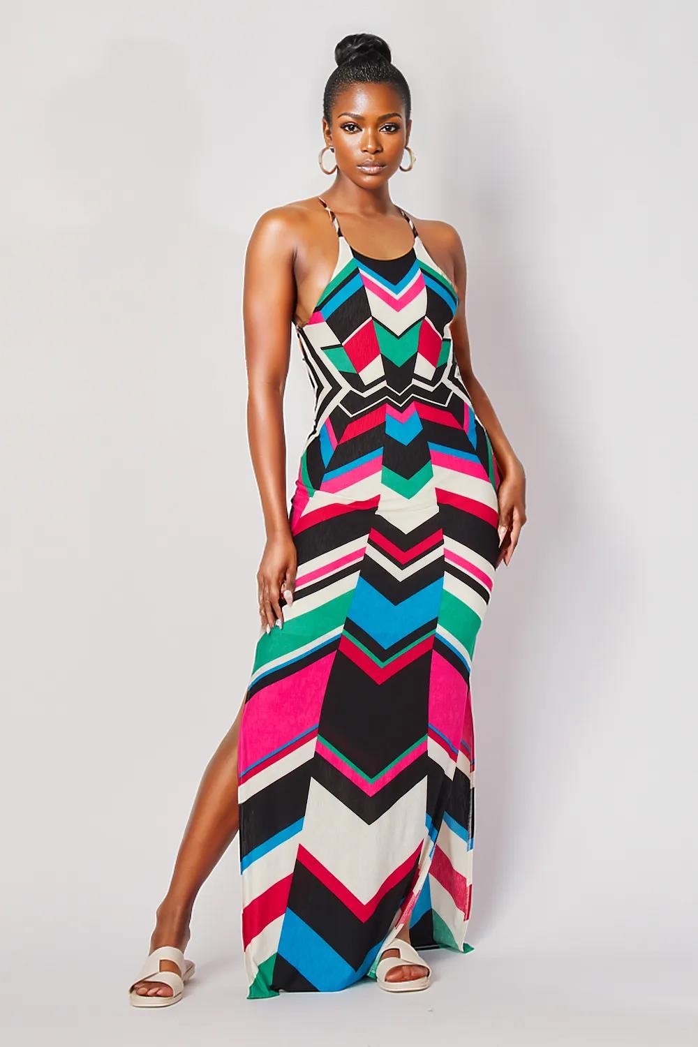 GLORIA GEOMETRICAL MAXI DRESS