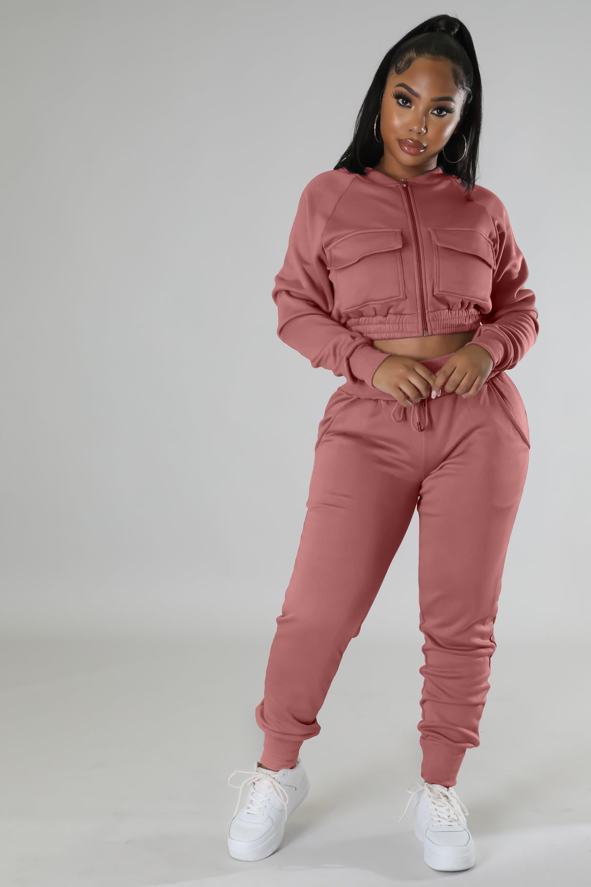 AMINA TOP & PANTS SET - MAUVE